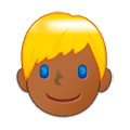 Emoji 👱🏾 Persona Bionda: Carnagione Abbastanza Scura su Samsung Experience 9.1.