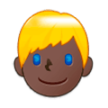 Emoji 👱🏿 Persona Bionda: Carnagione Scura su Samsung Experience 9.1.