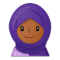 🧕🏾 Emoji Mujer Con Hiyab: Tono De Piel Oscuro Medio en Samsung Experience 9.1.