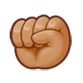 Emoji ✊🏽 Pugno: Carnagione Olivastra su Samsung Experience 9.1.