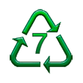 Emoji ♹ Simbolo di riciclaggio della plastica tipo -7 su Samsung Experience 9.1.