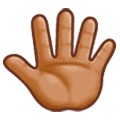 🖑🏽 Emoji Dorso de la mano con los dedos extendidos para arriba: Tono De Piel Medio en Samsung Experience 9.1.