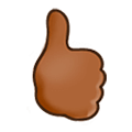 🖒🏾 Emoji Gesto aberto com polegar para cima: Pele Morena Escura na Samsung Experience 9.1.