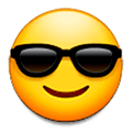 Emoji 😎 Faccina Con Sorriso E Occhiali Da Sole su Samsung Experience 9.1.