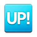 🆙 Emoji Schriftzug „UP!“ im blauen Quadrat Samsung Experience 9.1.