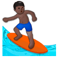 🏄🏿 Emoji Persona Haciendo Surf: Tono De Piel Oscuro en Samsung Experience 9.1.