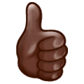 👍🏿 Emoji Polegar Para Cima: Pele Escura na Samsung Experience 9.1.