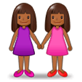 👭🏾 Emoji Mujeres De La Mano: Tono De Piel Oscuro Medio en Samsung Experience 9.1.