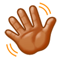 👋🏽 Emoji Mano Saludando: Tono De Piel Medio en Samsung Experience 9.1.