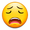 Emoji 😩 Faccina Esausta su Samsung Experience 9.1.