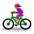 Emoji 🚴🏽‍♀️ Ciclista Donna: Carnagione Olivastra su Samsung Experience 9.1.