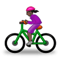 🚴🏿‍♀️ Emoji Mujer En Bicicleta: Tono De Piel Oscuro en Samsung Experience 9.1.