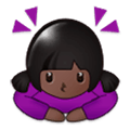 🙇🏿‍♀️ Emoji Mujer Haciendo Una Reverencia: Tono De Piel Oscuro en Samsung Experience 9.1.