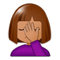 🤦🏽‍♀️ Emoji sich an den Kopf fassende Frau: mittlere Hautfarbe Samsung Experience 9.1.