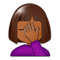 🤦🏾‍♀️ Emoji sich an den Kopf fassende Frau: mitteldunkle Hautfarbe Samsung Experience 9.1.