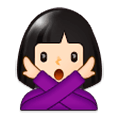 🙅🏻‍♀️ Emoji Mujer Haciendo El Gesto De «no»: Tono De Piel Claro en Samsung Experience 9.1.