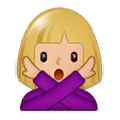 🙅🏼‍♀️ Emoji Frau mit überkreuzten Armen: mittelhelle Hautfarbe Samsung Experience 9.1.