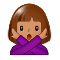 Emoji 🙅🏽‍♀️ Donna Con Gesto Di Rifiuto: Carnagione Olivastra su Samsung Experience 9.1.