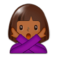 🙅🏾‍♀️ Emoji Frau mit überkreuzten Armen: mitteldunkle Hautfarbe Samsung Experience 9.1.