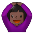 🙆🏿‍♀️ Emoji Frau mit Händen auf dem Kopf: dunkle Hautfarbe Samsung Experience 9.1.