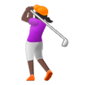 🏌🏿‍♀️ Emoji Golferin: dunkle Hautfarbe Samsung Experience 9.1.