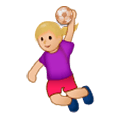 🤾🏼‍♀️ Emoji Mujer Jugando Al Balonmano: Tono De Piel Claro Medio en Samsung Experience 9.1.