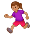 🏃🏽‍♀️ Emoji Mujer Corriendo: Tono De Piel Medio en Samsung Experience 9.1.
