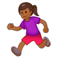 🏃🏾‍♀️ Emoji Mujer Corriendo: Tono De Piel Oscuro Medio en Samsung Experience 9.1.