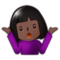 🤷🏿‍♀️ Emoji Mujer Encogida De Hombros: Tono De Piel Oscuro en Samsung Experience 9.1.