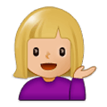 💁🏼‍♀️ Emoji Mulher Com A Palma Virada Para Cima: Pele Morena Clara na Samsung Experience 9.1.