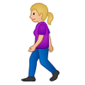 🚶🏼‍♀️ Emoji Mujer Caminando: Tono De Piel Claro Medio en Samsung Experience 9.1.
