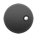 ⚈ Emoji Círculo preto com ponto branco à direita na Samsung Experience 9.5.