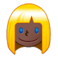 👱🏿‍♀️ Emoji Frau: dunkle Hautfarbe, blond Samsung Experience 9.5.