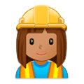 Emoji 👷🏽‍♀️ Operaia Edile: Carnagione Olivastra su Samsung Experience 9.5.