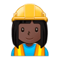 👷🏿‍♀️ Emoji Bauarbeiterin: dunkle Hautfarbe Samsung Experience 9.5.