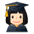 👩🏻‍🎓 Emoji Estudiante Mujer: Tono De Piel Claro en Samsung Experience 9.5.