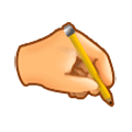 Émoji 🖎 Main gauche qui écrit sur Samsung Experience 9.5.