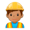 👷🏽‍♂️ Emoji Bauarbeiter: mittlere Hautfarbe Samsung Experience 9.5.