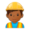 👷🏾‍♂️ Emoji Obrero Hombre: Tono De Piel Oscuro Medio en Samsung Experience 9.5.