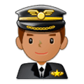 👨🏽‍✈️ Emoji Piloto De Avião Homem: Pele Morena na Samsung Experience 9.5.
