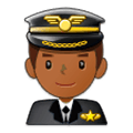 👨🏾‍✈️ Emoji Piloto De Avião Homem: Pele Morena Escura na Samsung Experience 9.5.