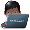 👨🏿‍💻 Emoji Tecnólogo: Pele Escura na Samsung Experience 9.5.