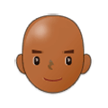 👨🏾‍🦲 Emoji Hombre: Tono De Piel Oscuro Medio Y Sin Pelo en Samsung Experience 9.5.