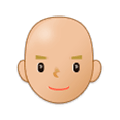 👨🏼‍🦲 Emoji Hombre: Tono De Piel Claro Medio Y Sin Pelo en Samsung Experience 9.5.