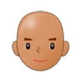 👨🏽‍🦲 Emoji Hombre: Tono De Piel Medio Y Sin Pelo en Samsung Experience 9.5.