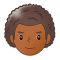 👨🏾‍🦱 Emoji Hombre: Tono De Piel Oscuro Medio Y Pelo Rizado en Samsung Experience 9.5.