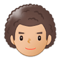 👨🏼‍🦱 Emoji Hombre: Tono De Piel Claro Medio Y Pelo Rizado en Samsung Experience 9.5.