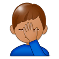 🤦🏽‍♂️ Emoji Homem Decepcionado: Pele Morena na Samsung Experience 9.5.