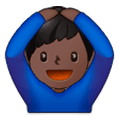 🙆🏿‍♂️ Emoji Mann mit Händen auf dem Kopf: dunkle Hautfarbe Samsung Experience 9.5.