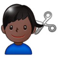 Emoji 💇🏿‍♂️ Taglio Di Capelli Per Uomo: Carnagione Scura su Samsung Experience 9.5.